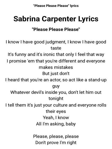 12 Please Please Please Lyrics To Know