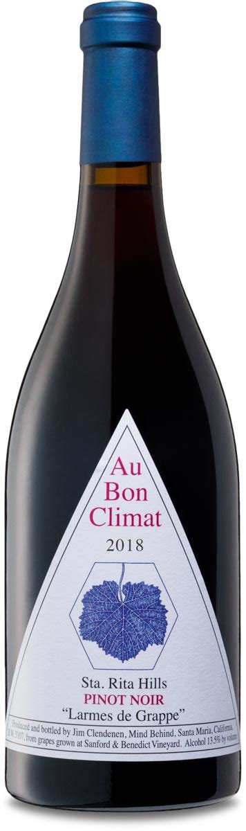 2018 Au Bon Climat Pinot Noir Larmes De Grappe Sta Rita Hills Au 2018 Au Bon Climat Pinot Noir Larmes De Grappe Sta Rita Hills Au