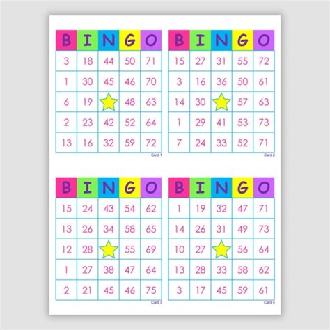 50 Bingo Cards Pdf Download 1 Per Page Instant Printable Fun