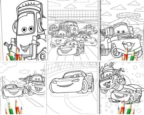 50 Cars Printable Coloring Pages Lightning Mcqueen Coloring Book Fun At Home Activity Relax And Color Disney Cars Coloring Pages Mcqueen Etsy