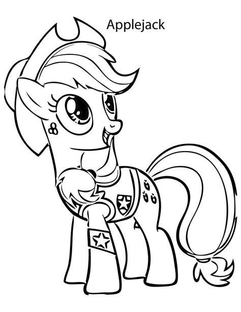 Applejack Gala Coloring Pages Mlp My Little Pony