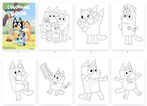 Bluey Colouring Book Digital Download Printable Sheets Etsy Bluey Colouring Book Digital Download Printable Sheets Etsy