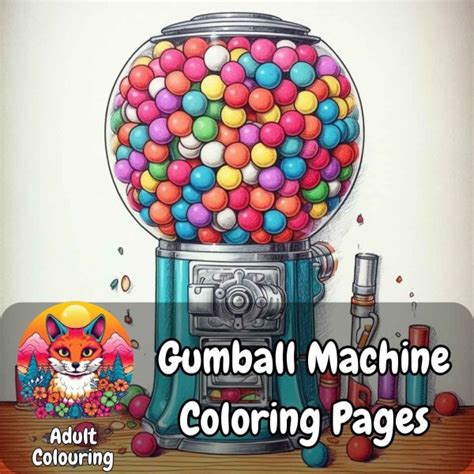 Colorful Fun Unleashed Gumball Machine Coloring Page Collection Adultcolouring Com