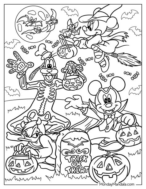 Disney Halloween Coloring Pages Printables Worksheetzone Coloring