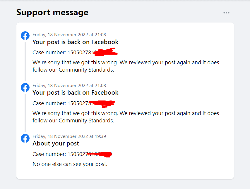 Facebook Support Inbox Problem R Facebook