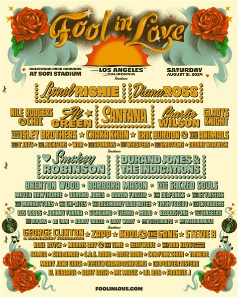 Fool In Love Concert Guide: Song Lists
