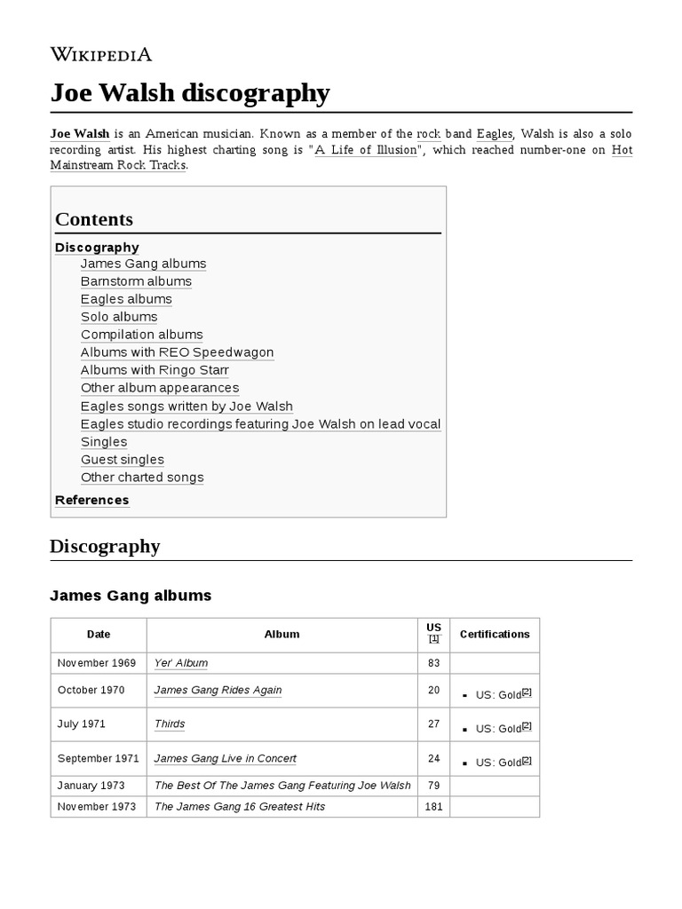 Joe Walsh Discography: Explore His Music Legacy