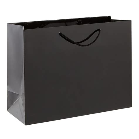 Large Metallic Matte Black Gift Bag 10 1 2In X 13In Party City
