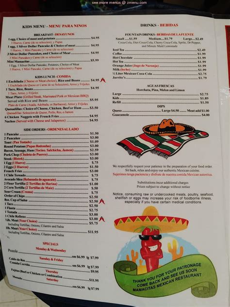 Mamacita Restaurant Menu