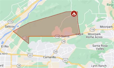 Map Mountain Fire Evacuations In Ventura County United States