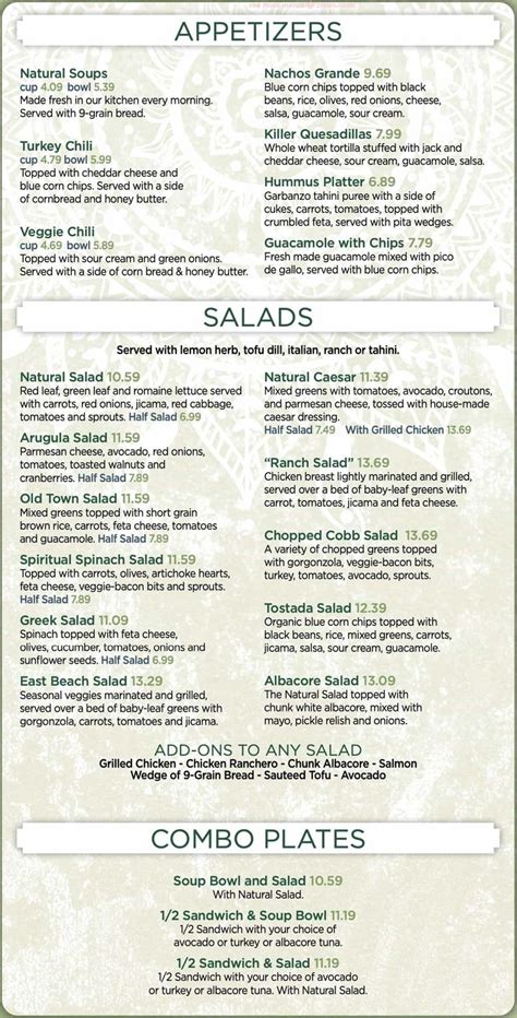 Natural Cafe Santa Barbara 508 State St Menu Prices Restaurant Natural Cafe Santa Barbara 508 State St Menu Prices Restaurant