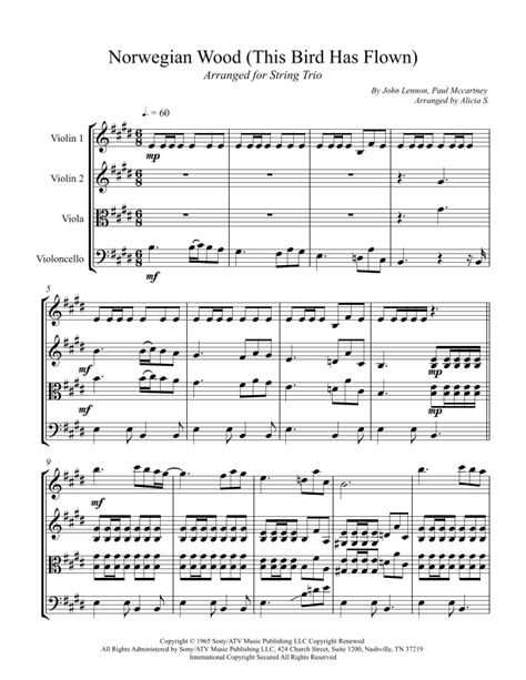 Norwegian Wood This Bird Has Flown Arr Alicia S By The Beatles Norwegian Wood This Bird Has Flown Arr Alicia S By The Beatles