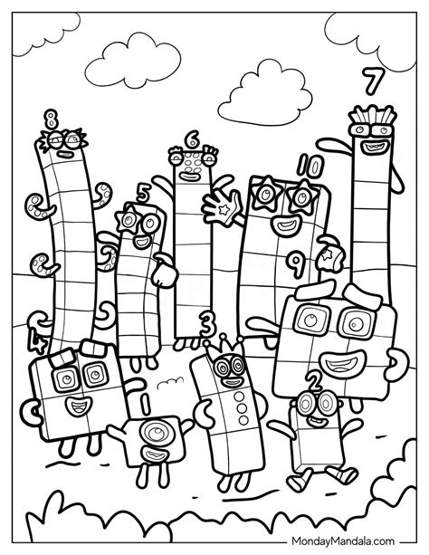 Numberblocks Coloring Pages Easy Fun For Kids Gbcoloring