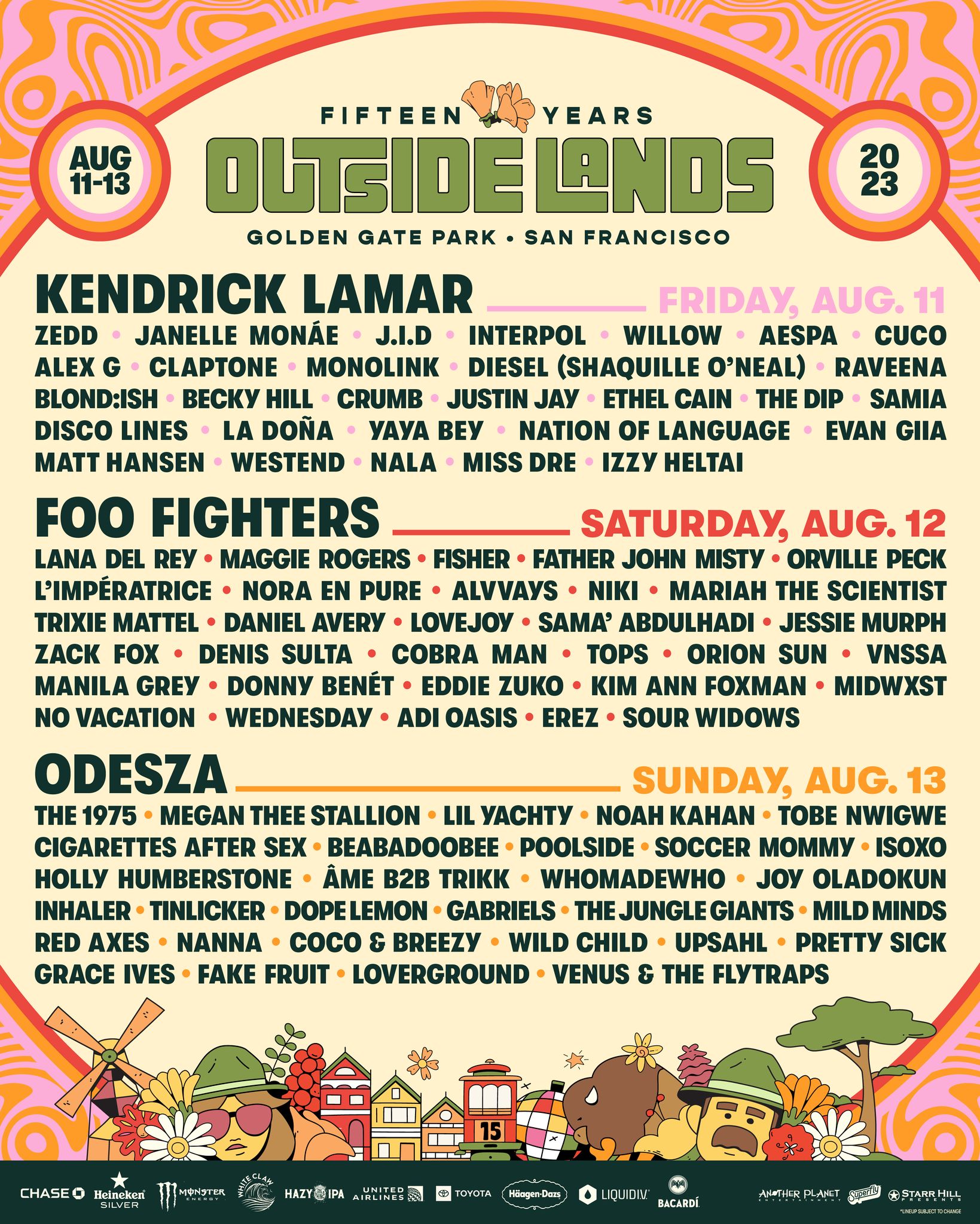 Outsidelands Schedule 2024