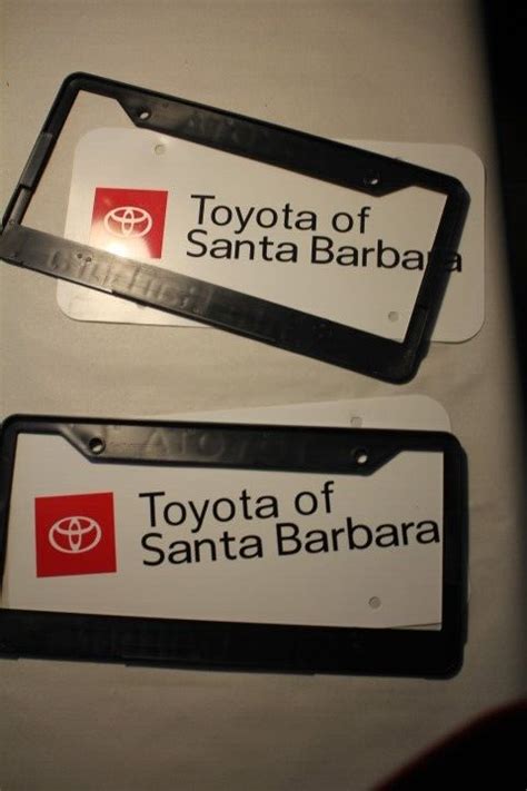 Pair Of 2X Toyota Of Santa Barbara License Plate Frame Dealership Pair Of 2X Toyota Of Santa Barbara License Plate Frame Dealership