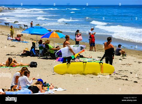 People Enjoying A Day Out On Arroyo Burro Beach In Santa Barbara People Enjoying A Day Out On Arroyo Burro Beach In Santa Barbara