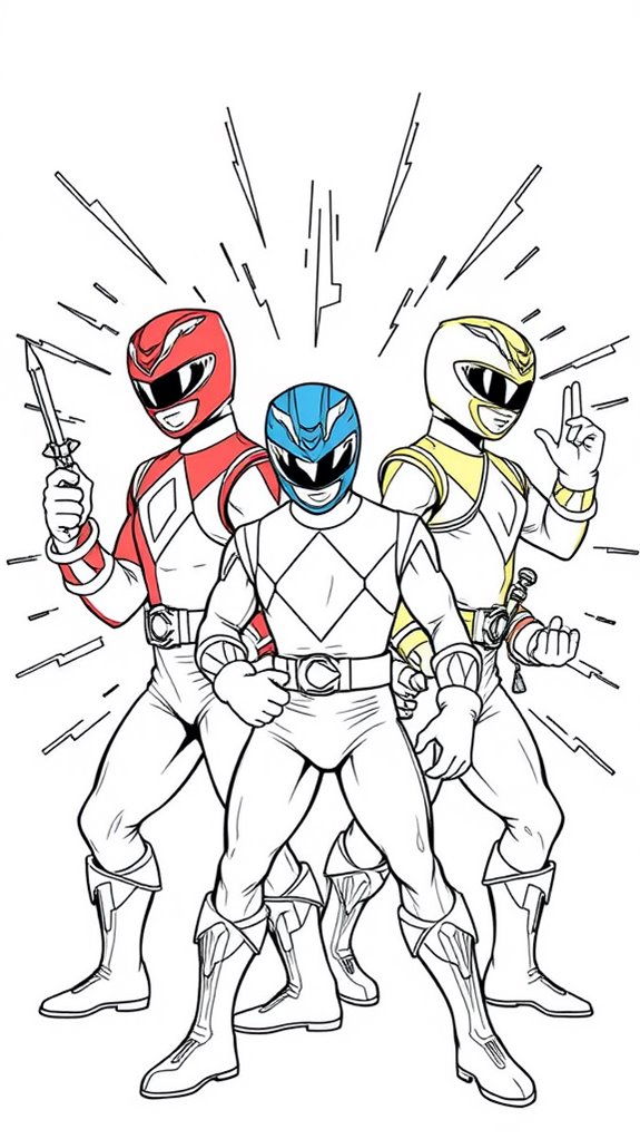 Power Rangers Coloring Sheets Vs Printable Superhero Coloring Pages