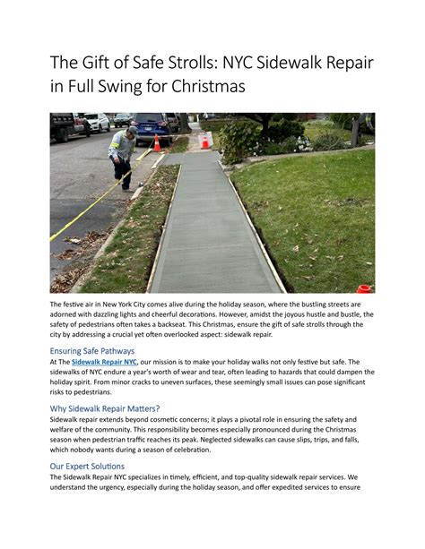 Ppt The Gift Of Safe Strolls Nyc Sidewalk Repair In Full Swing For