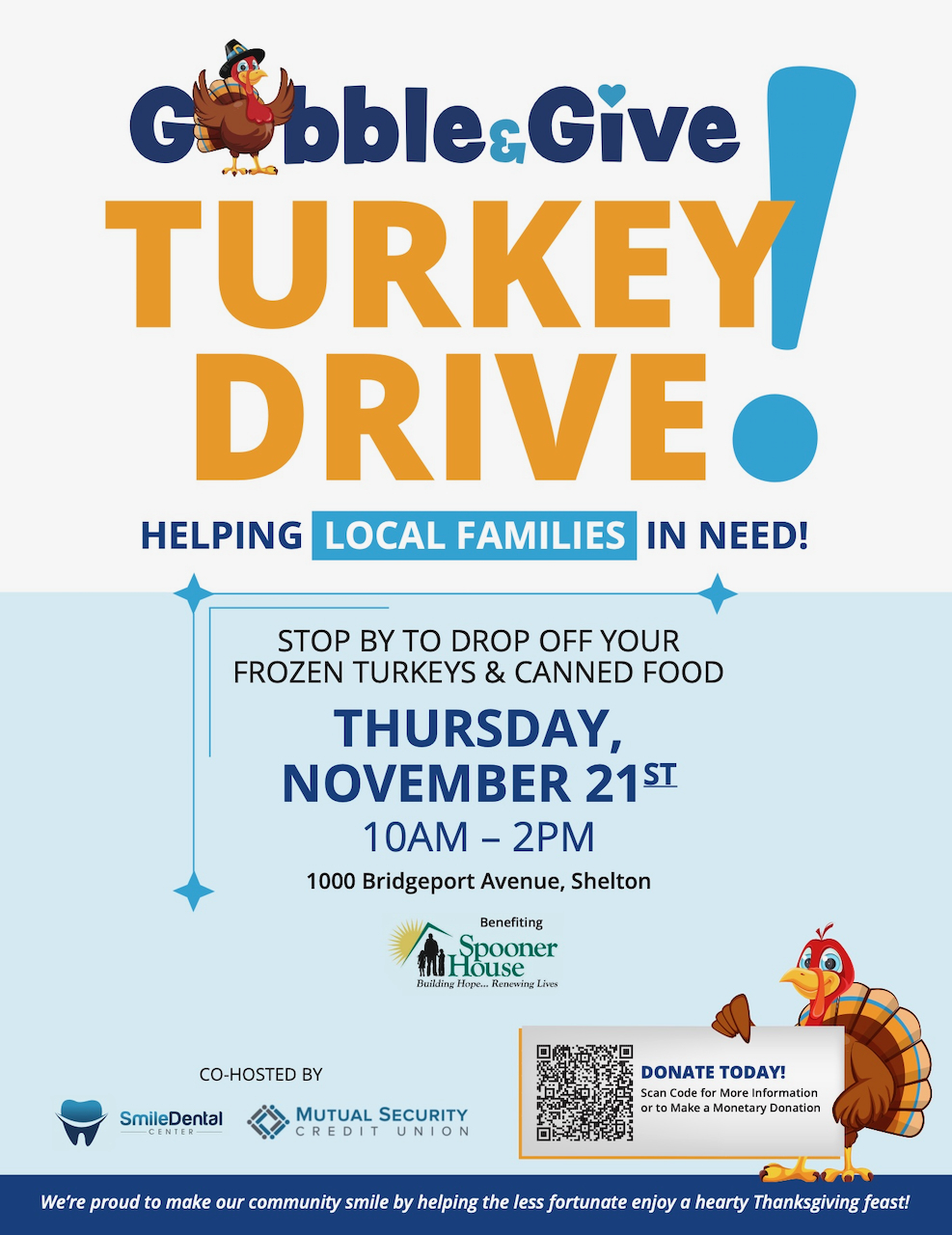Shelton Turkey Drive To Benefit Spooner House On Thursday Nov 21 Shelton Turkey Drive To Benefit Spooner House On Thursday Nov 21