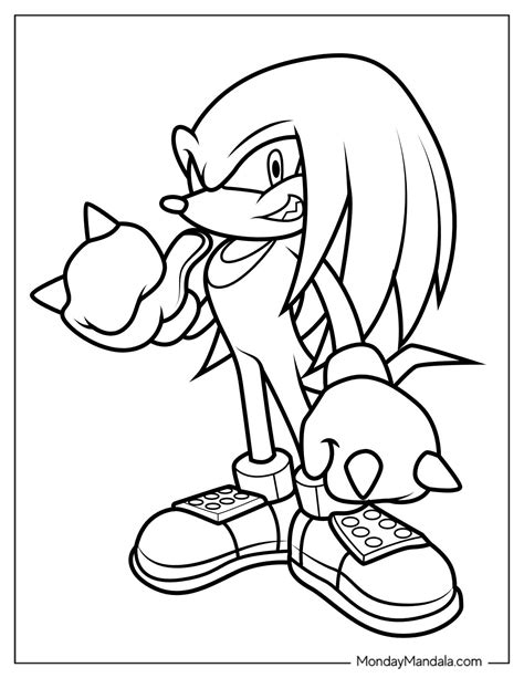 Sonic Colouring Pages Knuckles Printable Free Templates
