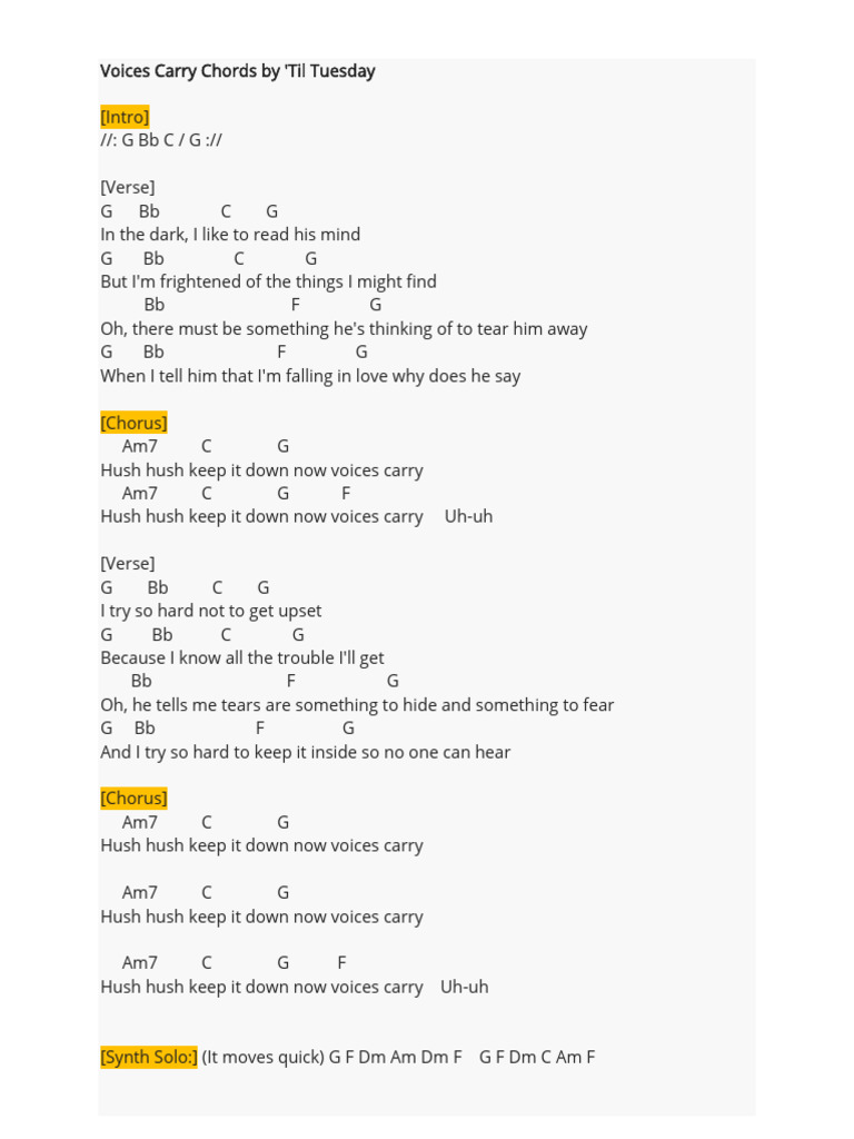 Voices Carry Meaning: Unpacking Til Tuesday Lyrics