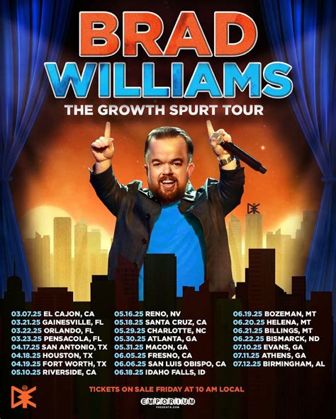 What's Brad Williams' Tour Schedule? Find Dates